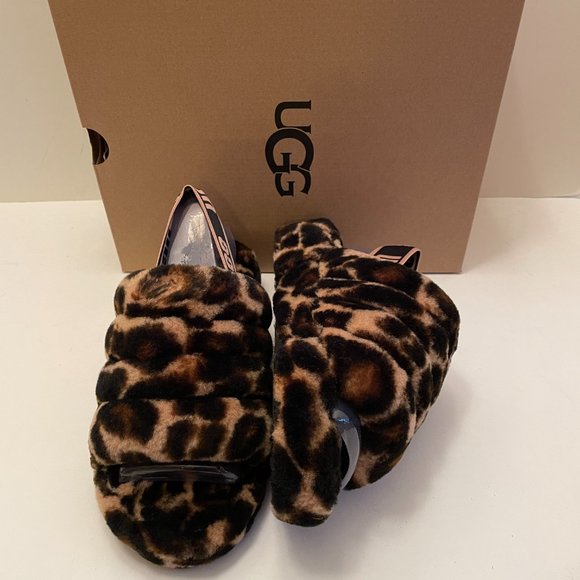 UGG Fluff Yeah Butterscotch Panther Print Slipper - Picture 4 of 6